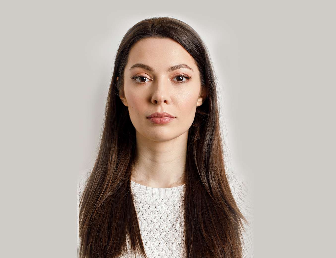 a woman with long brown hair