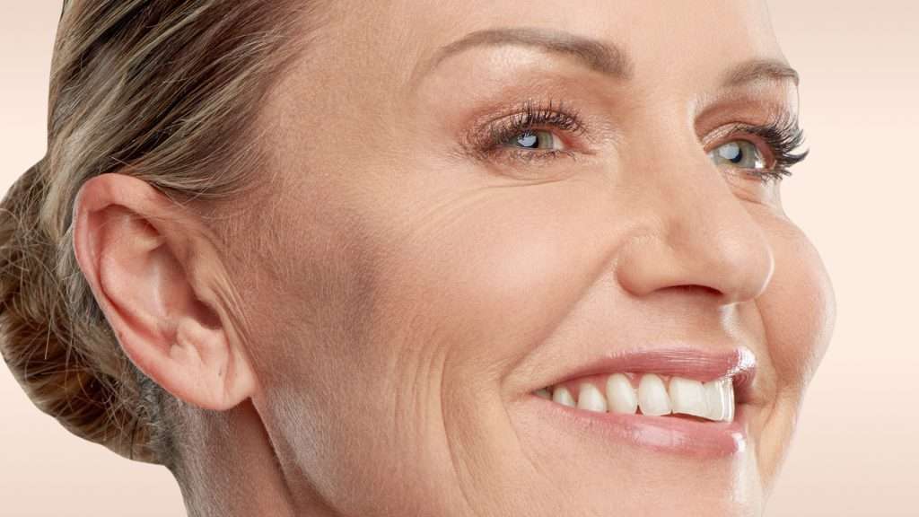 a close-up of a woman's face