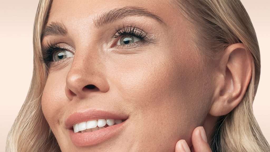 a close up of a woman's face